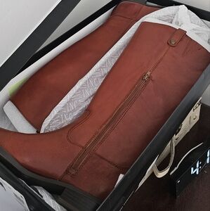 Brown Leather Knee-High Boots